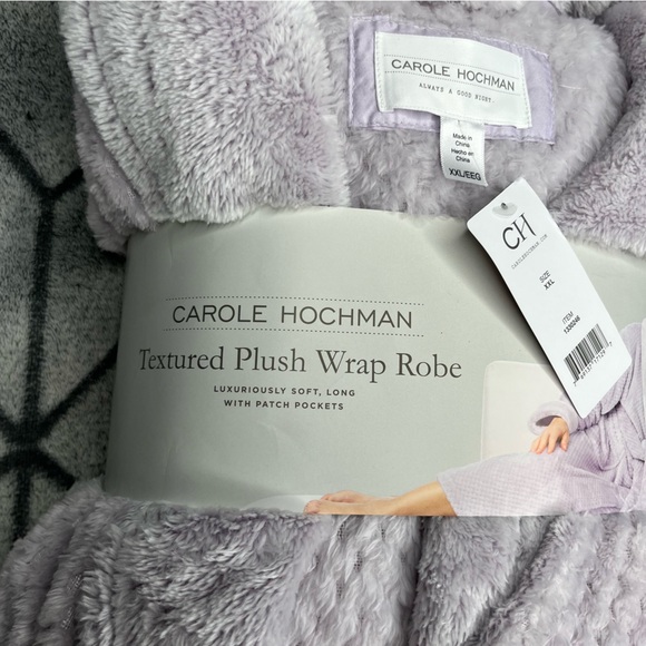 Carole Hochman Women’s Purple Plush Textured Wrap Robe NWT Q - Picture 5 of 6